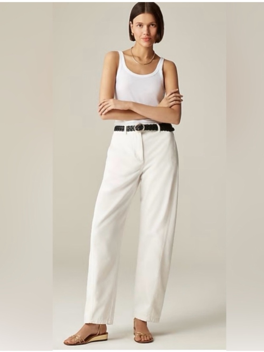 J Crew Jeans 0 Barrel Leg White